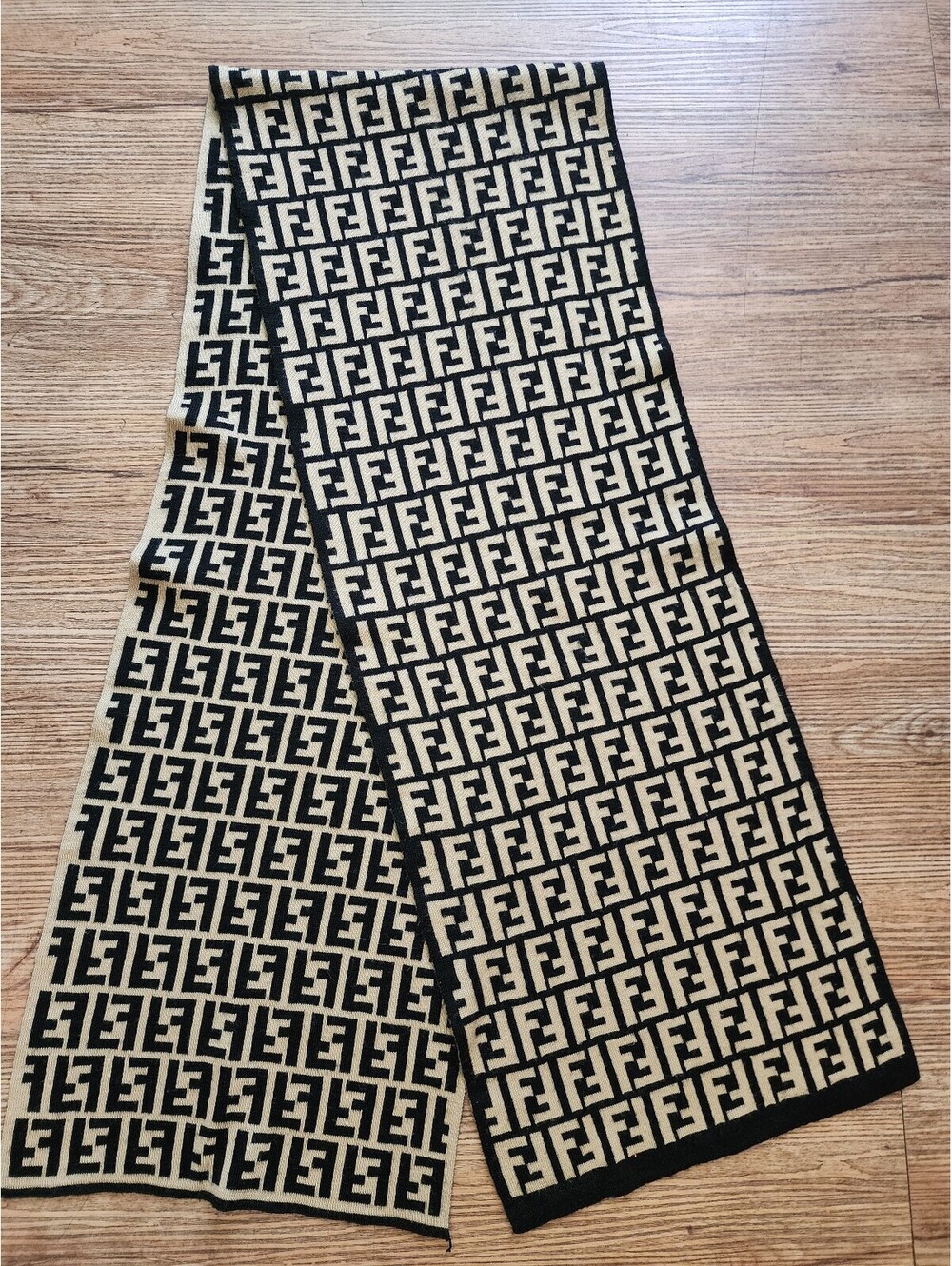 Fendi Beige Wool Long Scarf